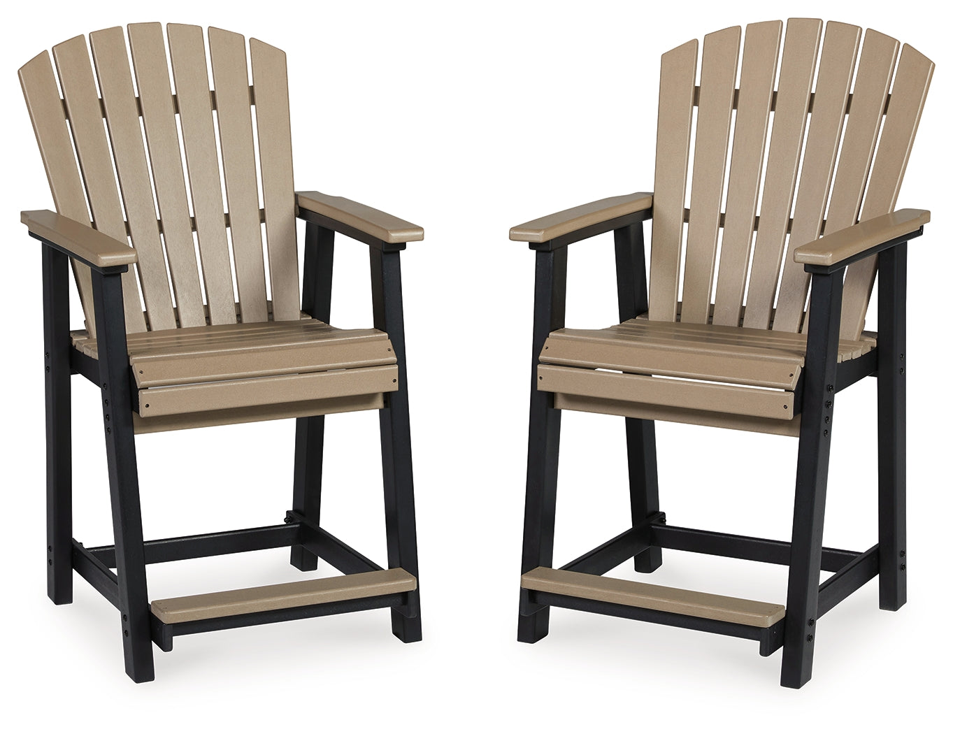 Fairen Trail Black/Driftwood Outdoor Counter Height Bar Stool (Set of 2)