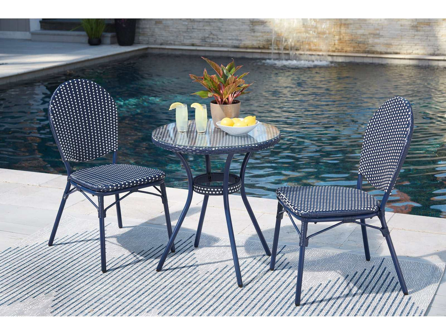 Odyssey Blue Blue 3pc Outdoor Conversation Set