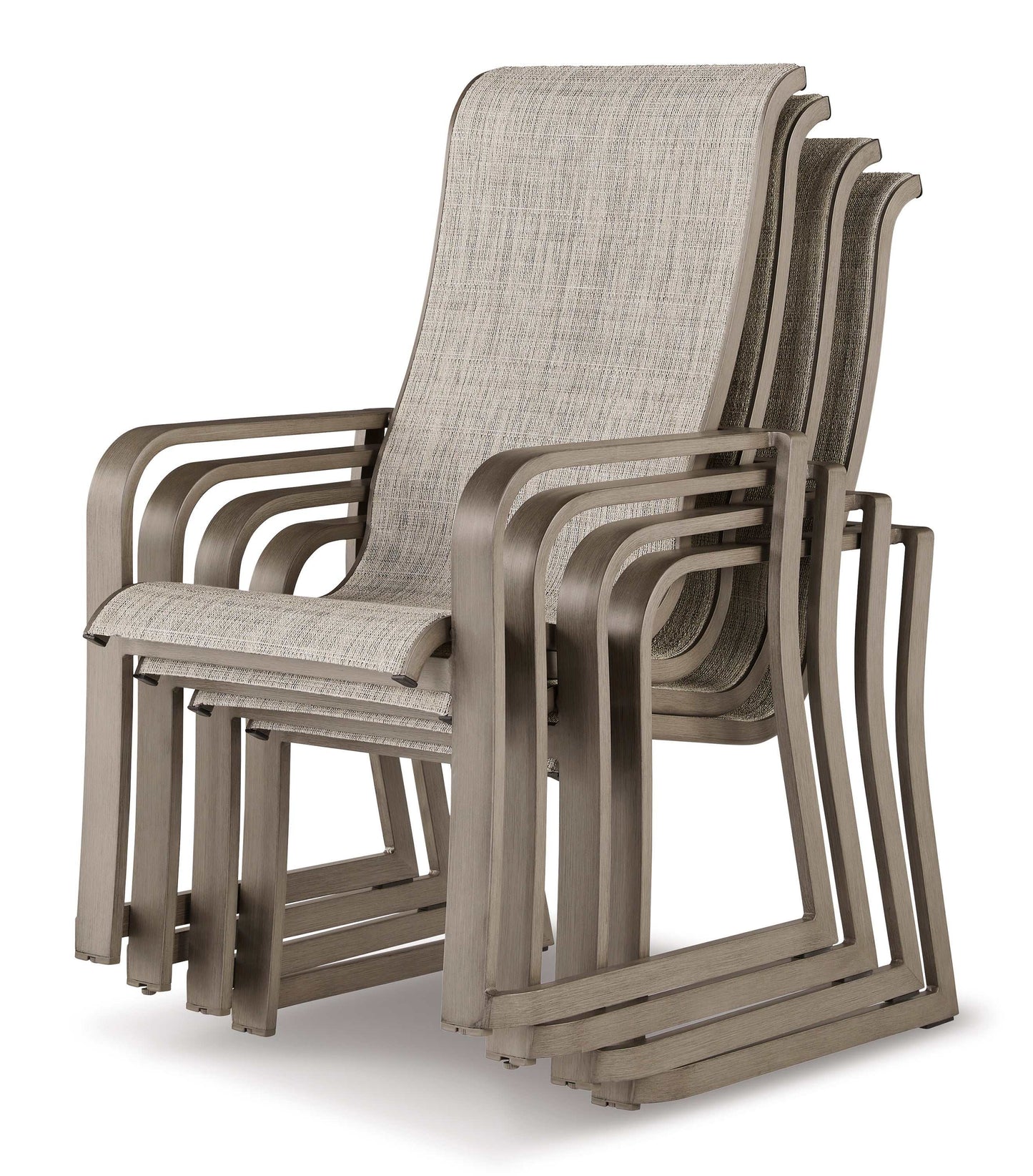 Beach Front Beige Sling Arm Chair (Set of 4)