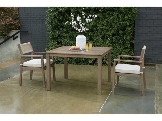 Aria Plains Brown Outdoor Dining Set / 3pc