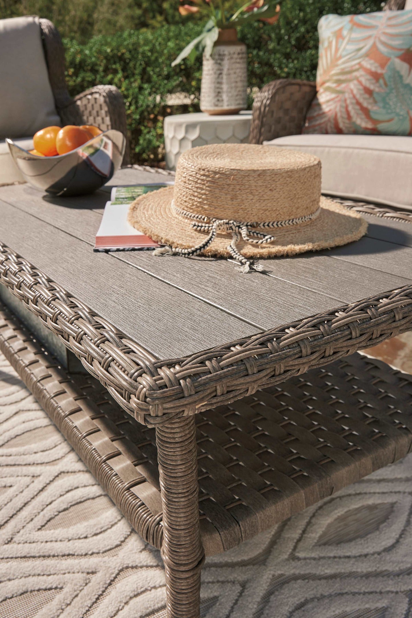 Clear Ridge Light Brown Outdoor Coffee Table