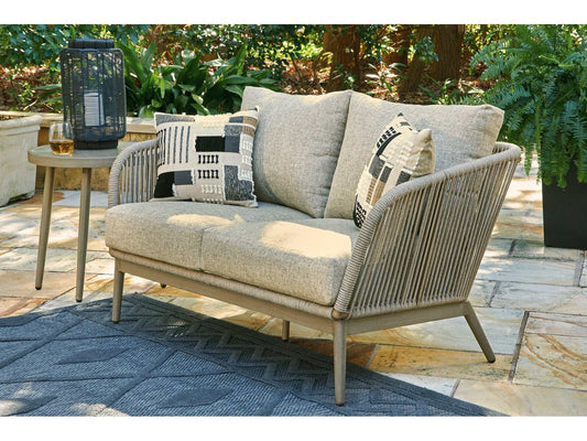 Swiss Valley Beige Outdoor Loveseat w/ Cushion