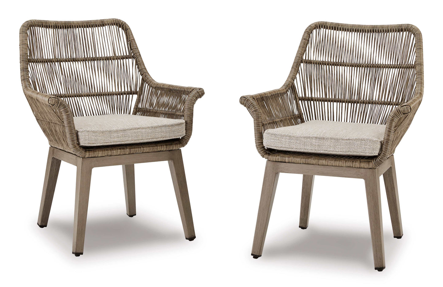 Beach Front Beige Arm Chair w/ Cushion (Set of 2)