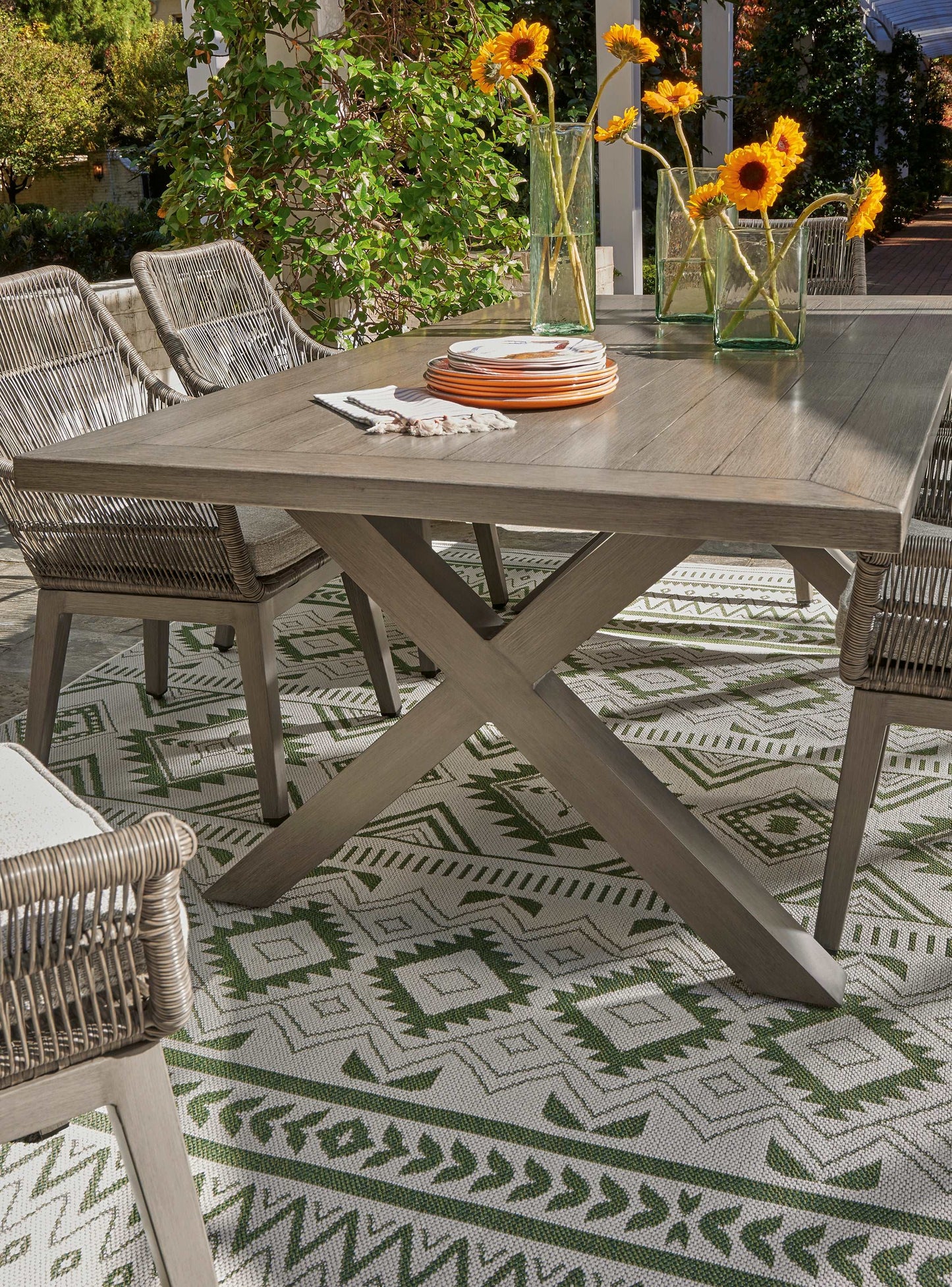 Beach Front Beige Outdoor Dining Table