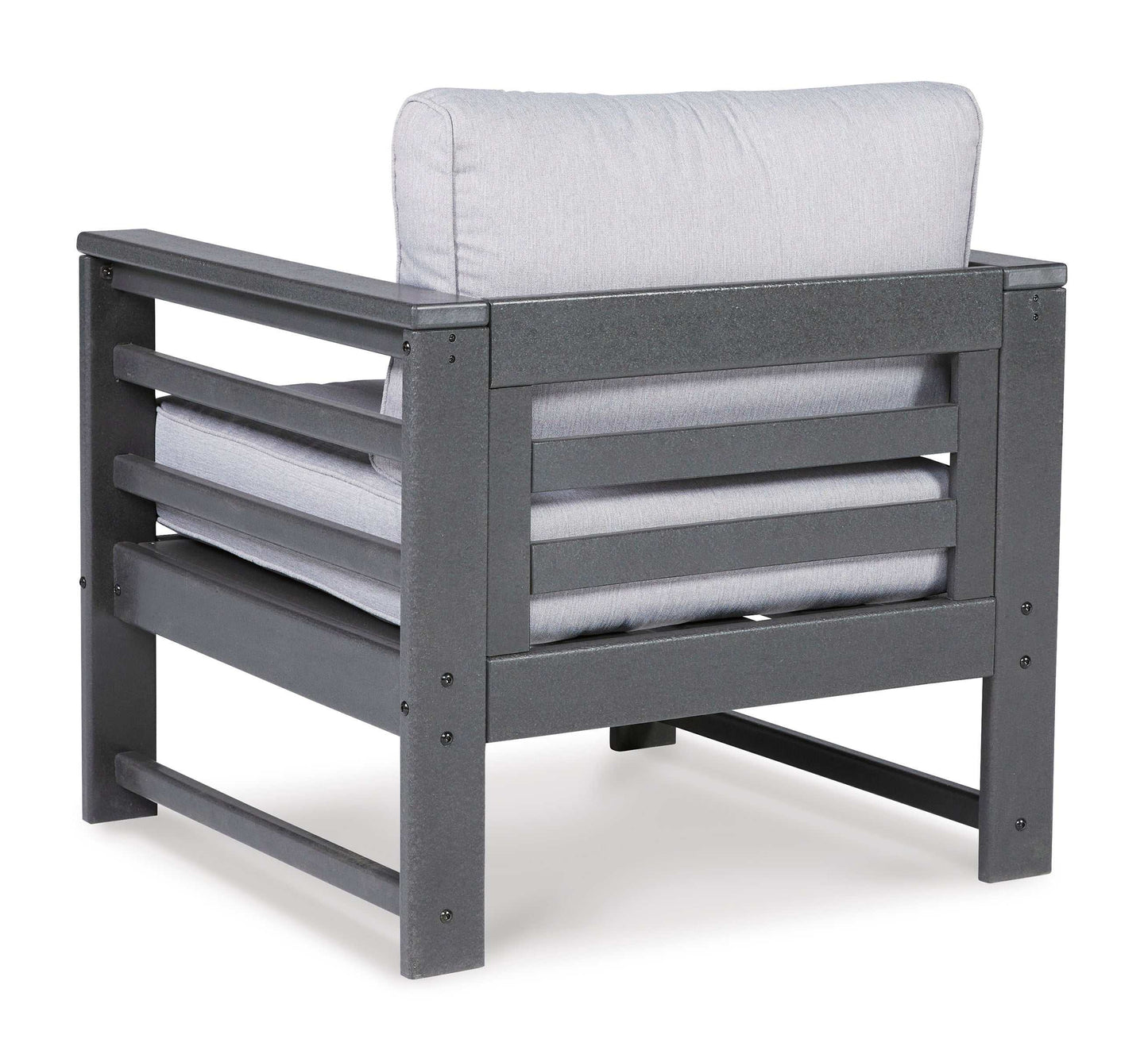 Amora Charcoal Gray & Grey Outdoor Lounge Chair w/ Cushion (Set of 2)