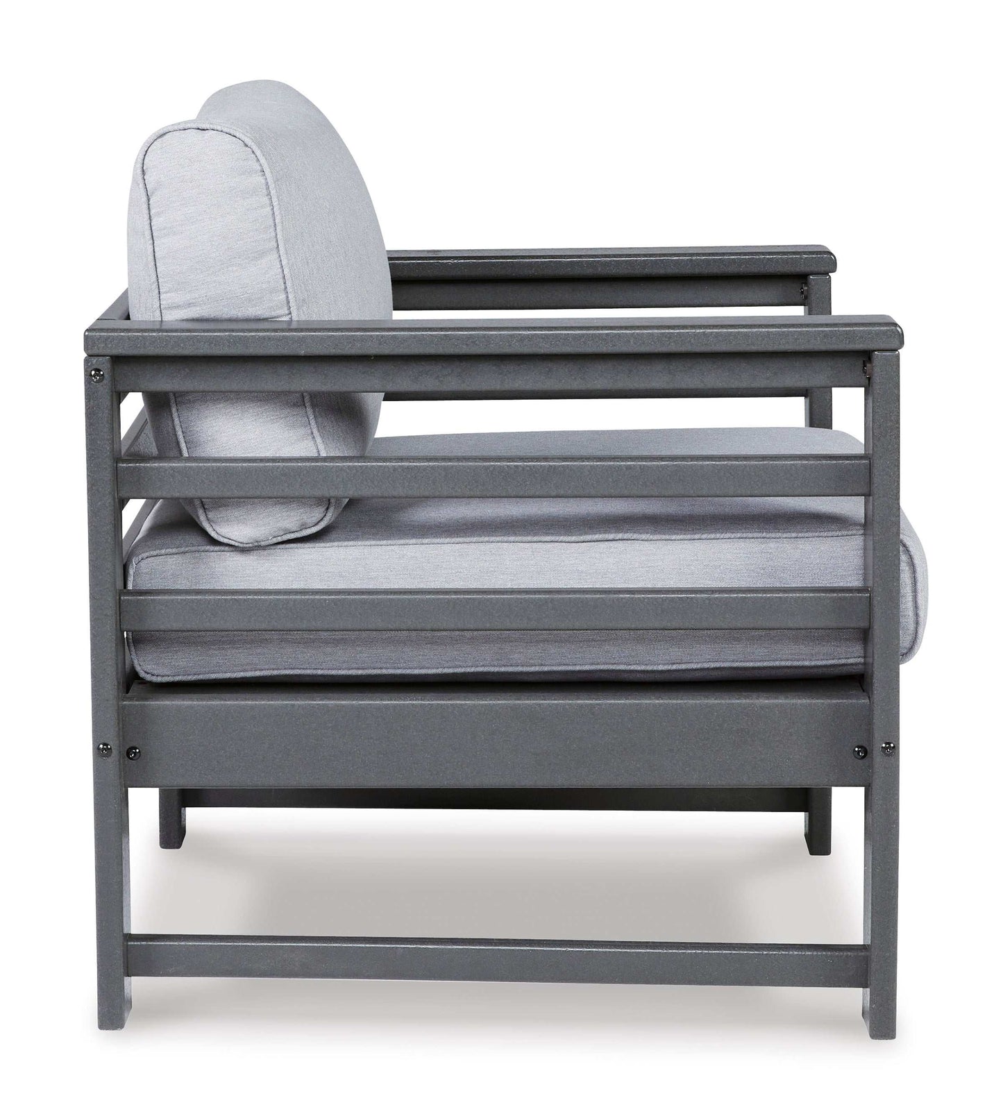 Amora Charcoal Gray & Grey Outdoor Lounge Chair w/ Cushion (Set of 2)