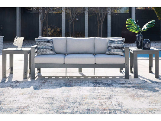 Amora Charcoal Gray & Grey Outdoor Sofa w/ Cushion