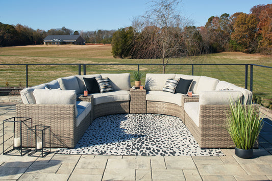 Calworth Beige 9-Piece Outdoor Sectional