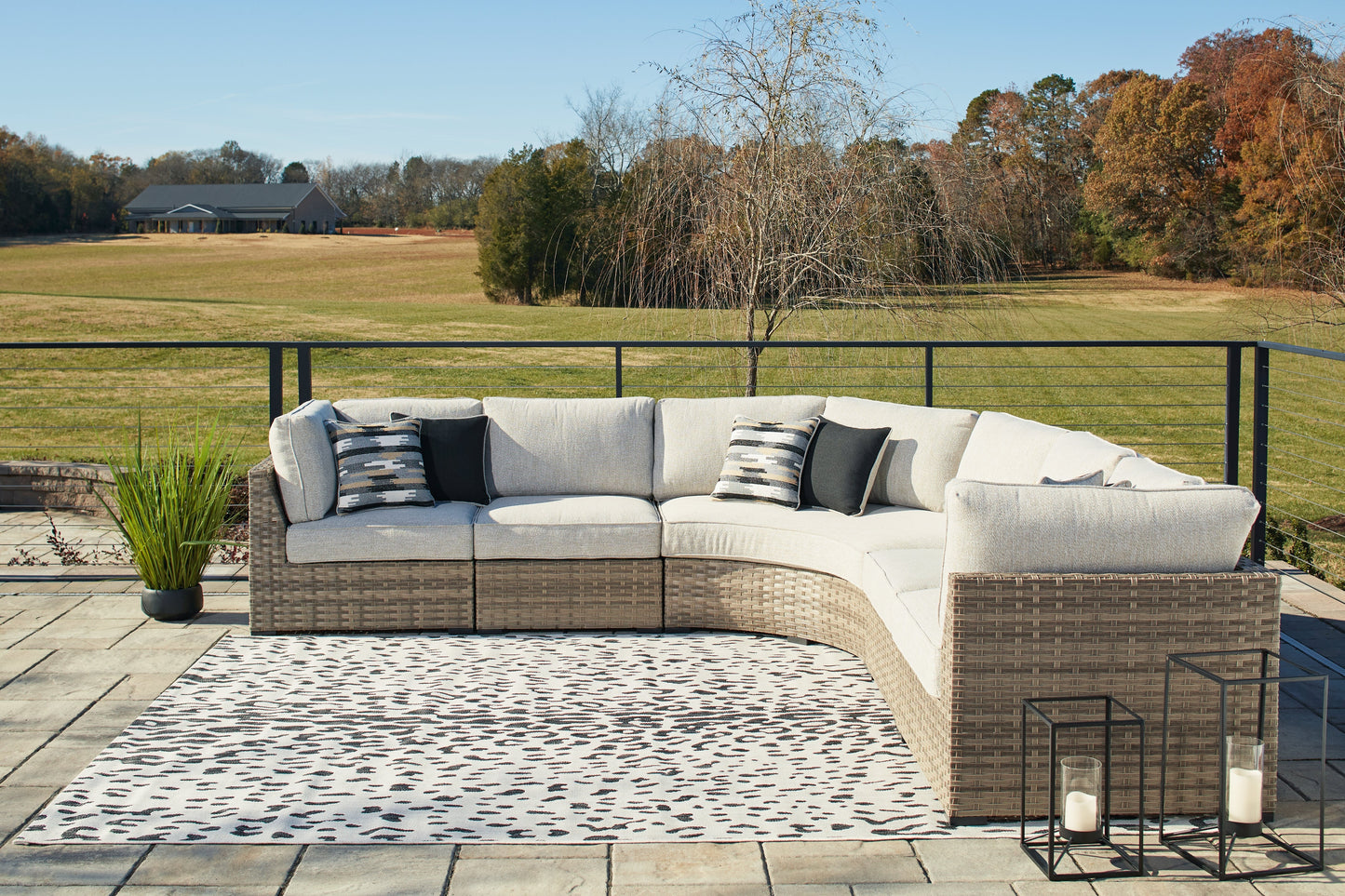 Calworth Beige 5-Piece Outdoor Sectional