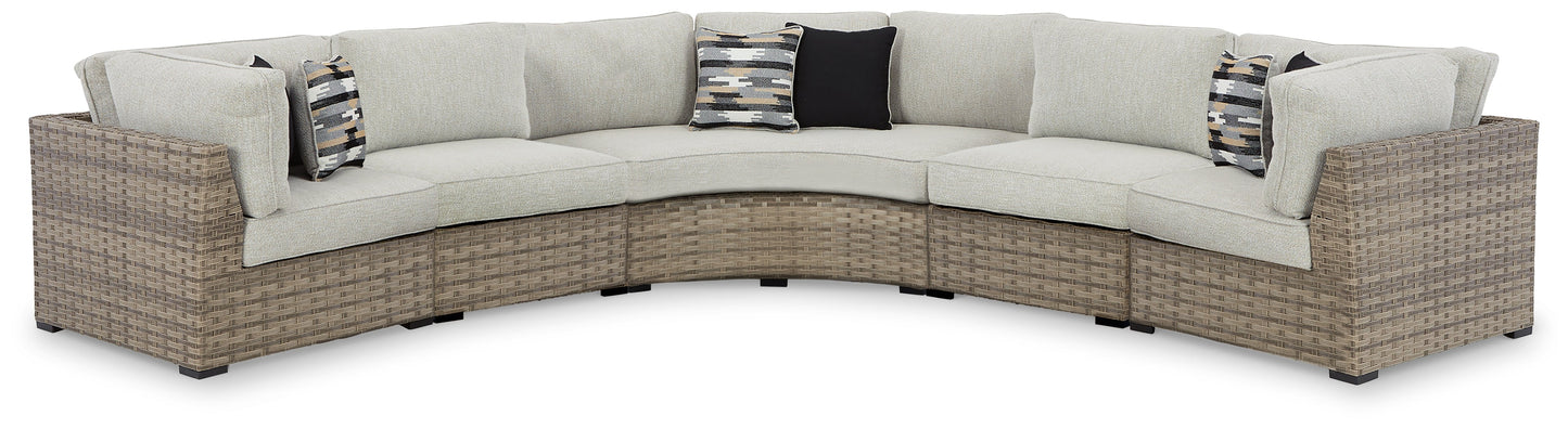 Calworth Beige 5-Piece Outdoor Sectional