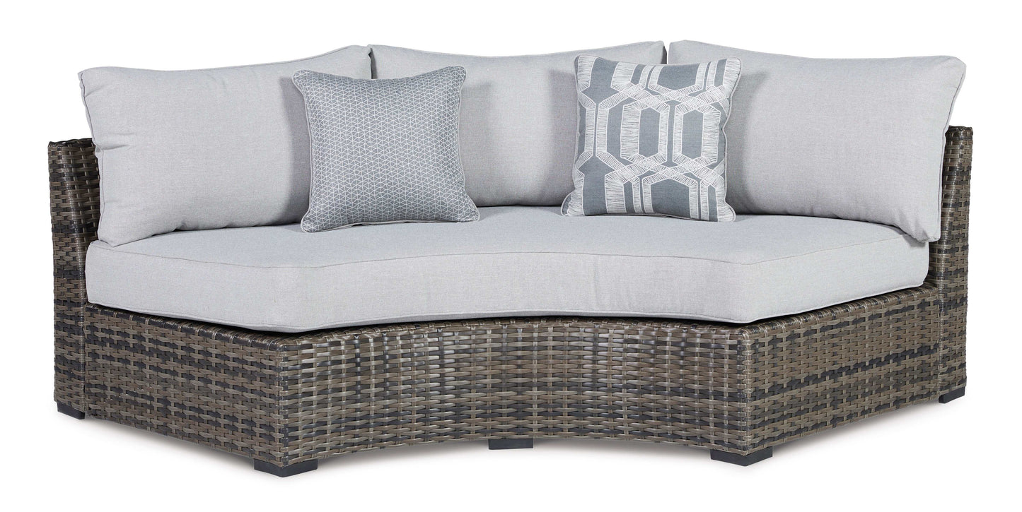 Harbor Court Gray Curved Loveseat w/ Cushion