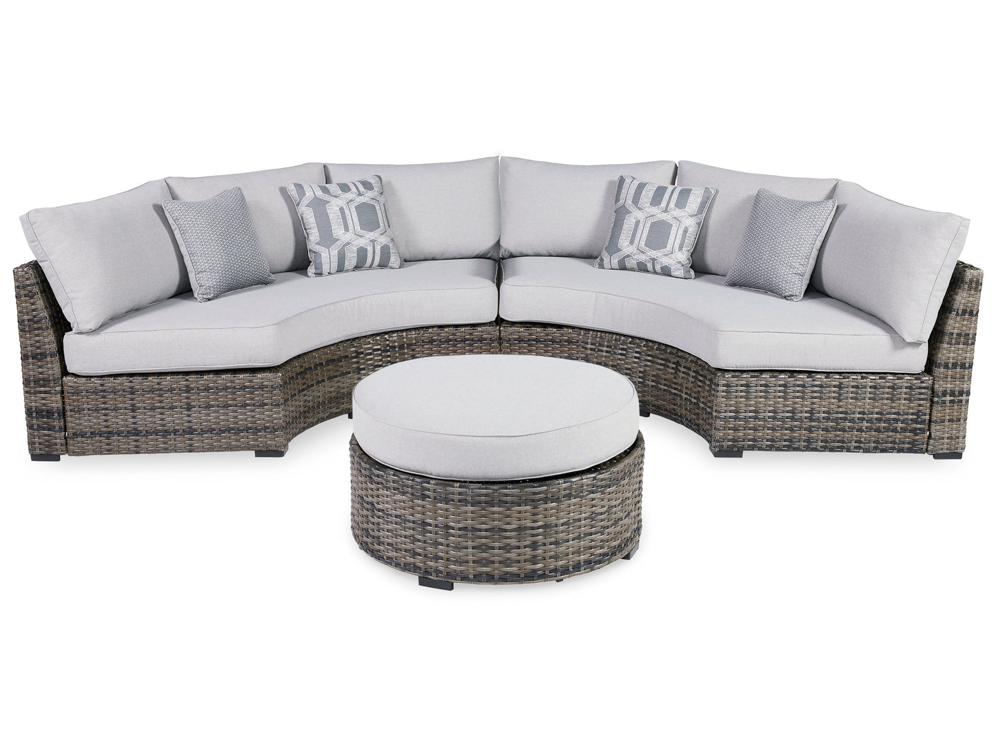 Harbor Court Gray 2-Piece Outdoor Sectional with Ottoman