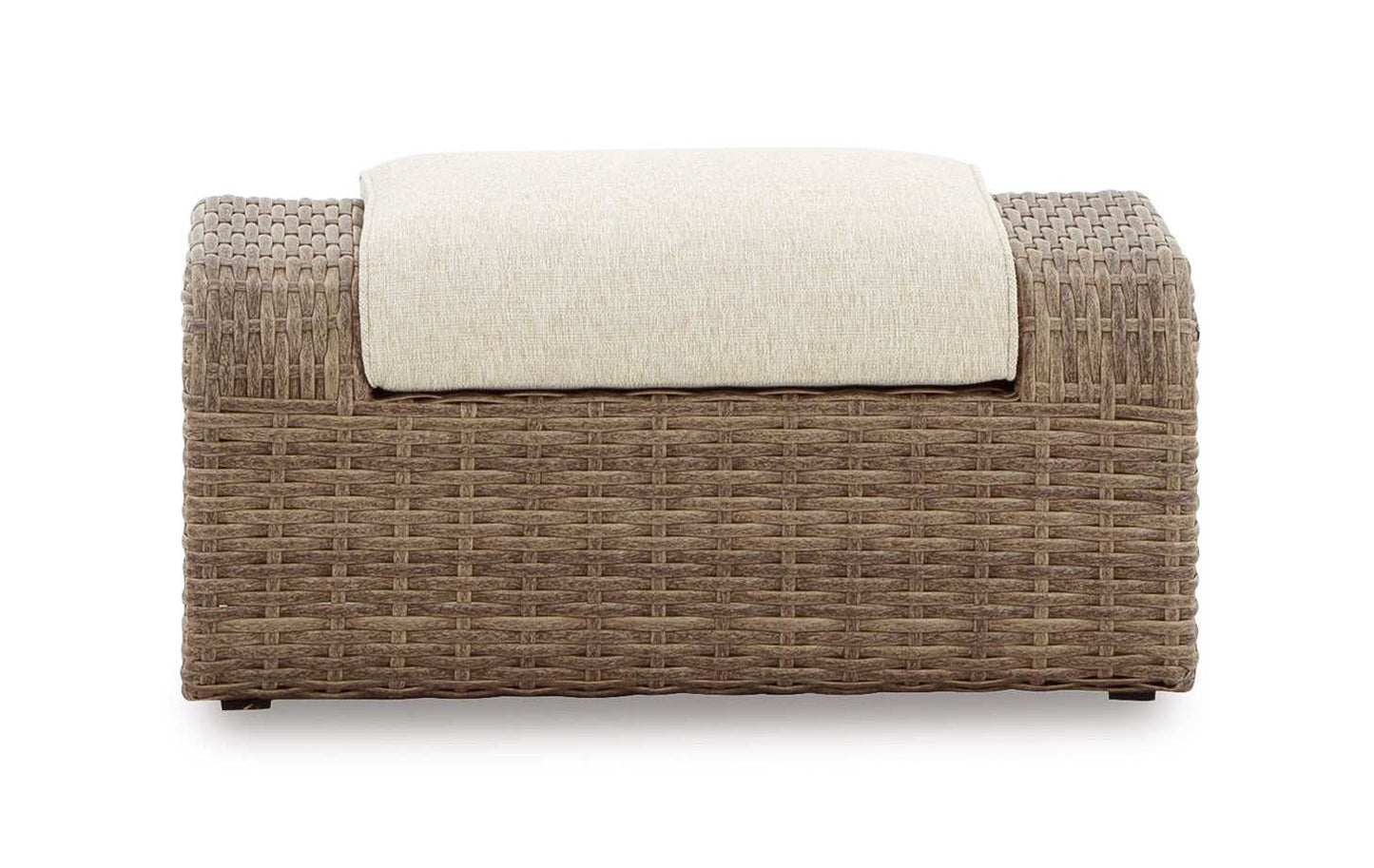 Sandy Bloom Beige Outdoor Ottoman w/ Cushion