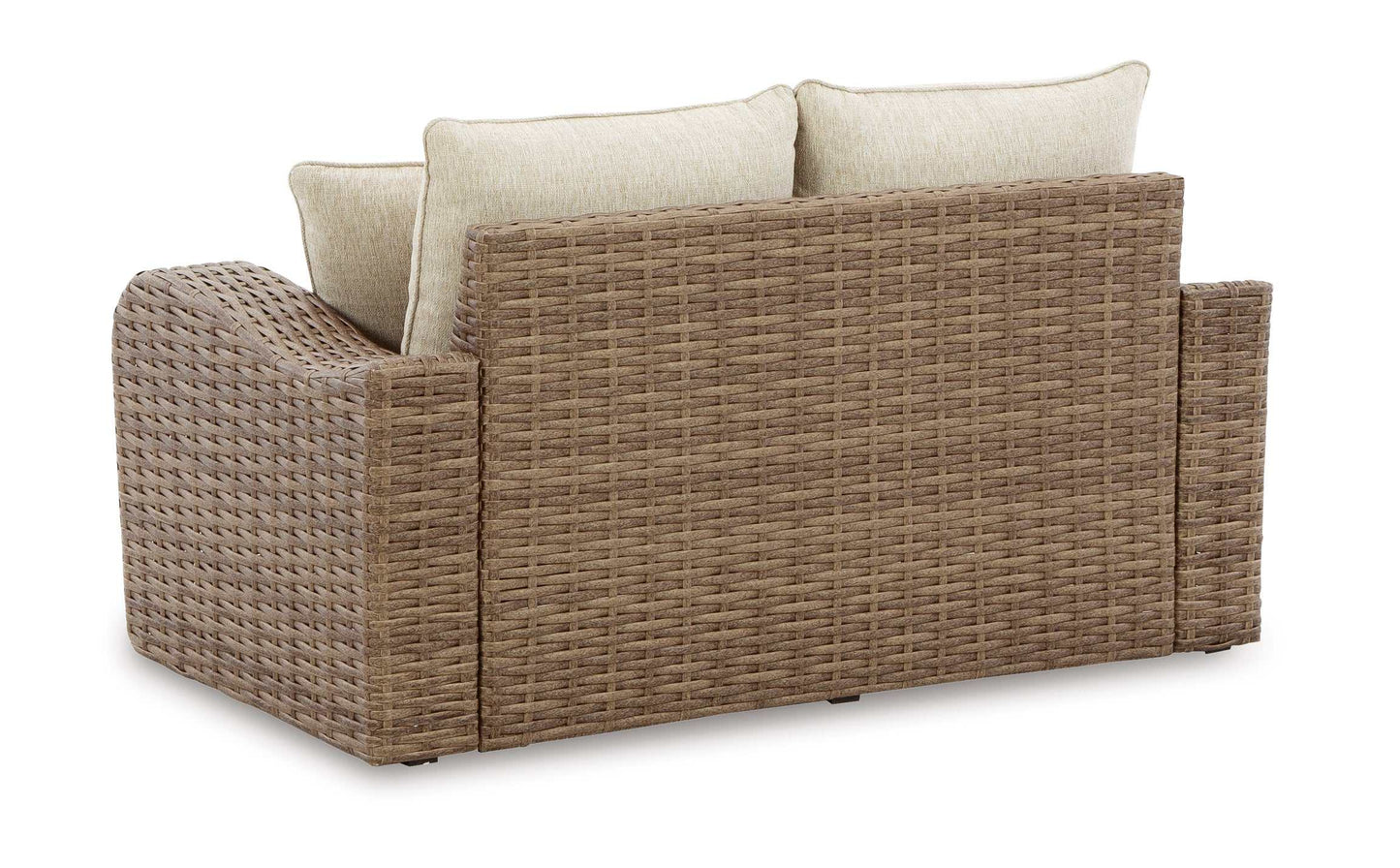 Sandy Bloom Beige Outdoor Loveseat w/ Cushion