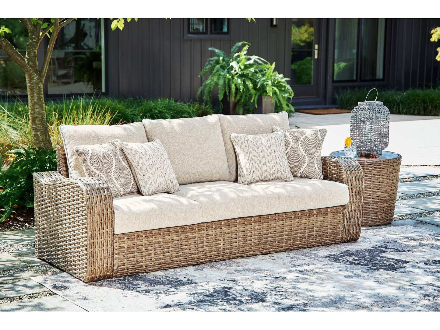 Sandy Bloom Beige Outdoor Sofa