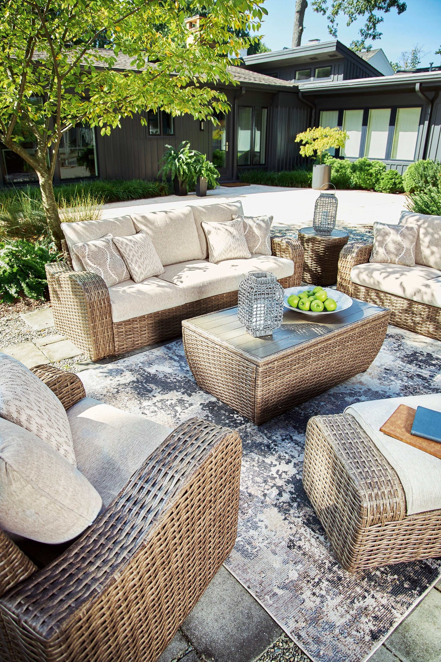 Sandy Bloom Beige Outdoor Sofa