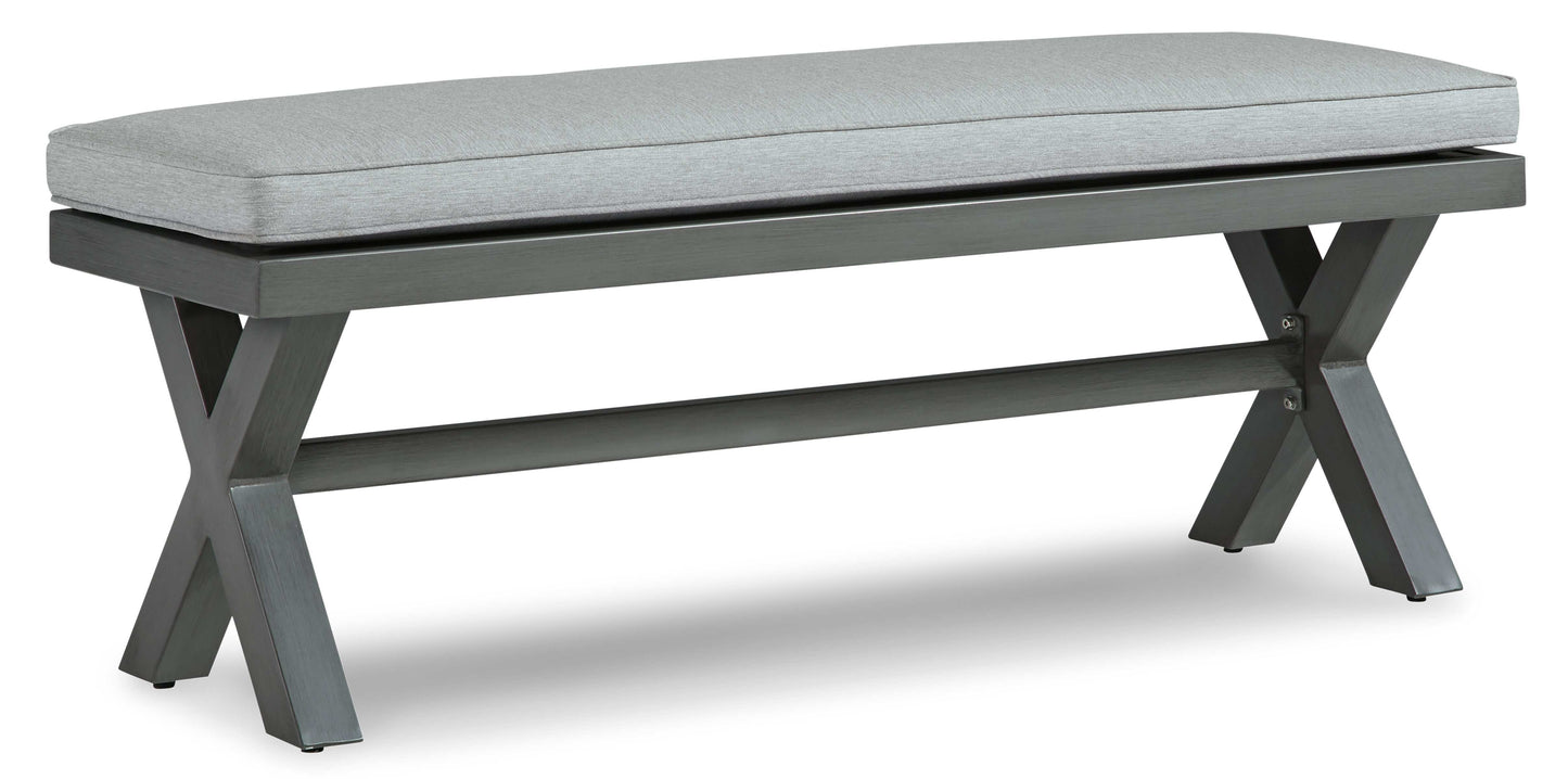 Elite Park Gray Outdoor Bench w/ Cushion
