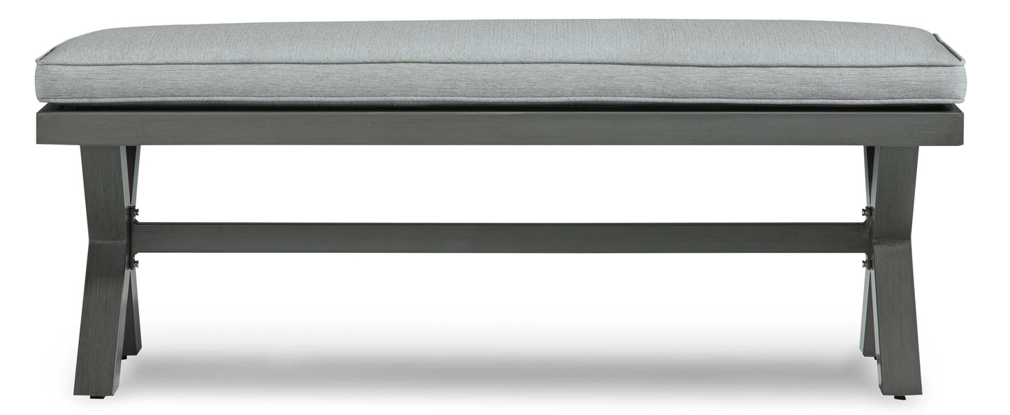 Elite Park Gray Outdoor Bench w/ Cushion