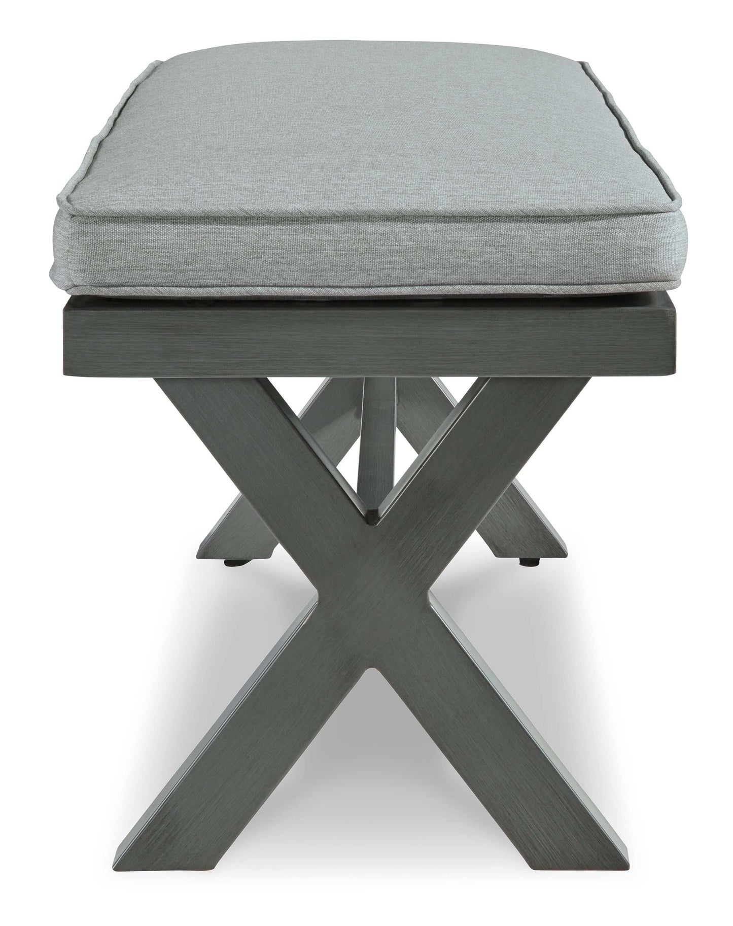 Elite Park Gray Outdoor Bench w/ Cushion