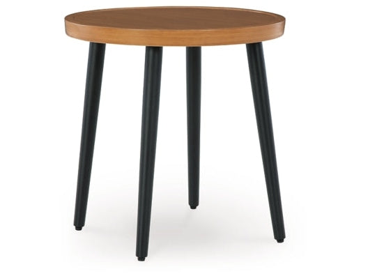 Horizon Hall Two-tone Brown Round End Table - Ornate Home