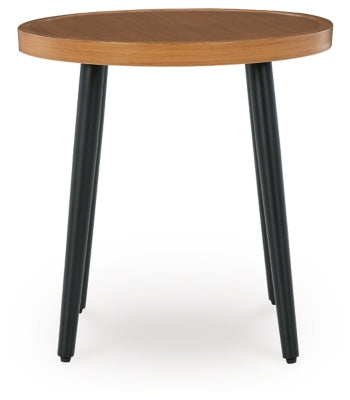 Horizon Hall Two-tone Brown Round End Table - Ornate Home