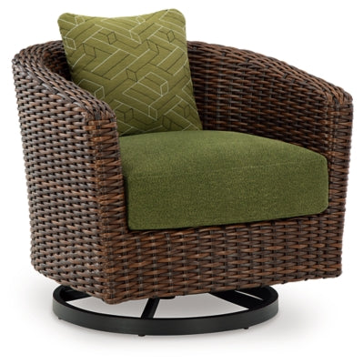 Horizon Hall Brown/Green Swivel Lounge w/ Cushion - Ornate Home