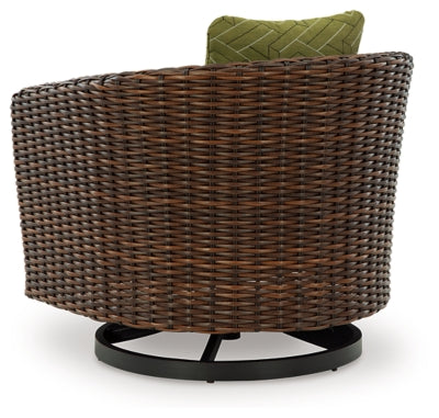 Horizon Hall Brown/Green Swivel Lounge w/ Cushion - Ornate Home