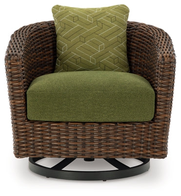 Horizon Hall Brown/Green Swivel Lounge w/ Cushion - Ornate Home