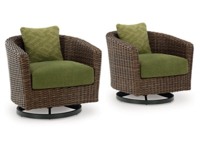 Horizon Hall Brown/Green Swivel Lounge w/ Cushion - Ornate Home