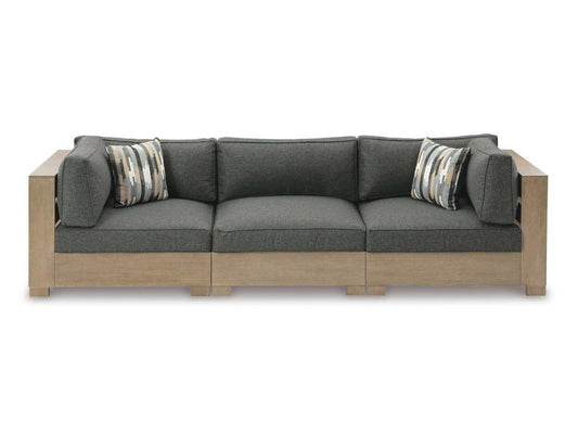 Citrine Park Brown & Charcoal Outdoor 3pc Sectional Sofa