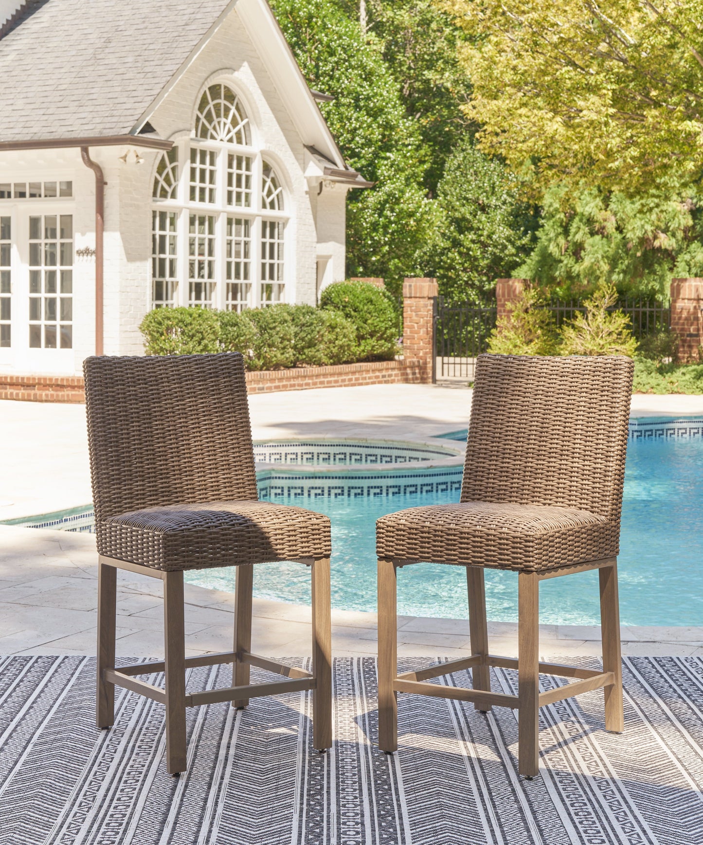 Walton Bridge Driftwood Outdoor Bar Stool (Set of 2)