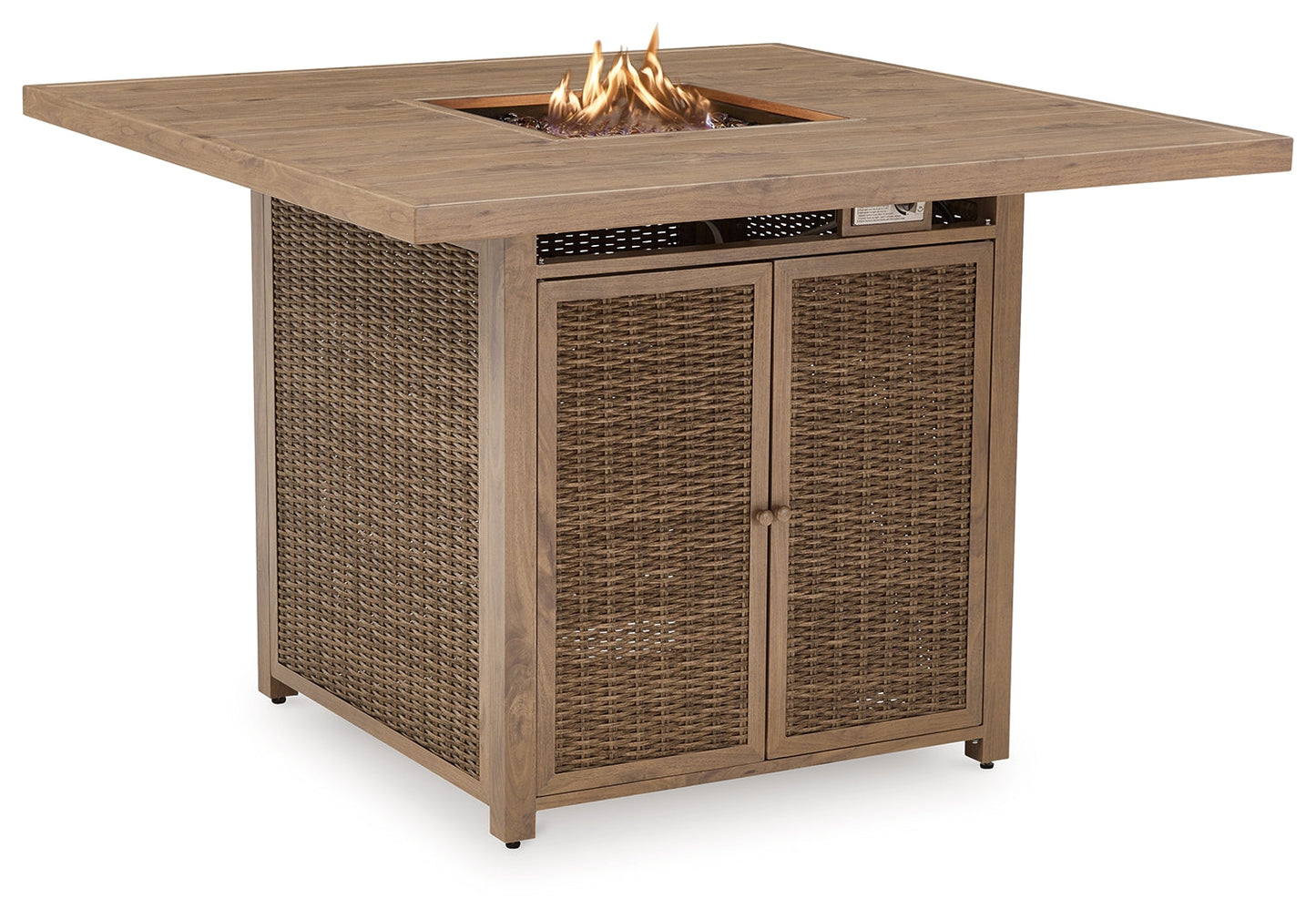 Walton Bridge Driftwood Outdoor Bar Table with Fire Pit