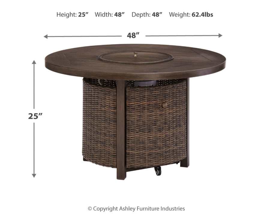 Paradise Trail Medium Brown Outdoor Fire Pit Table & Chair Set / 5pc