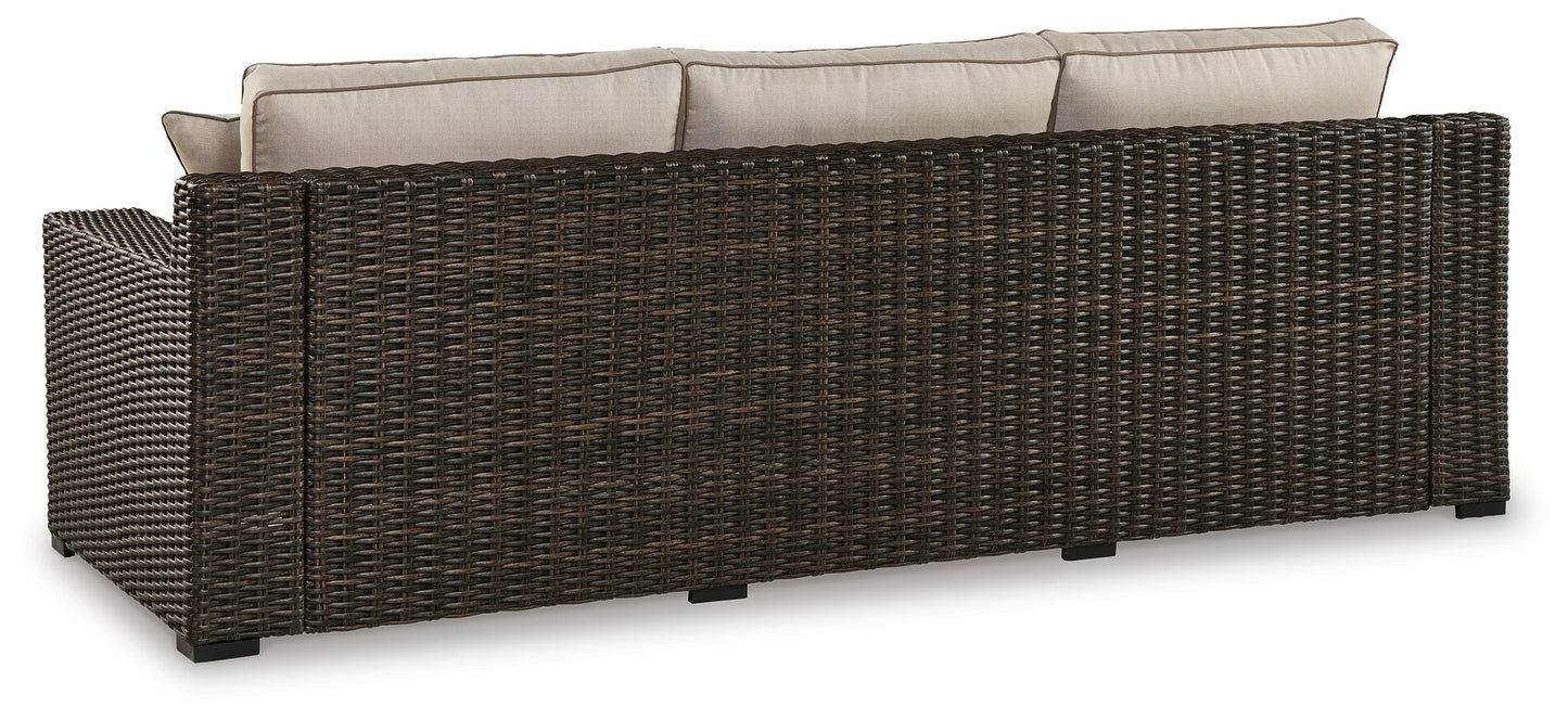 Coastline Bay Brown Outdoor Sofa with Cushion