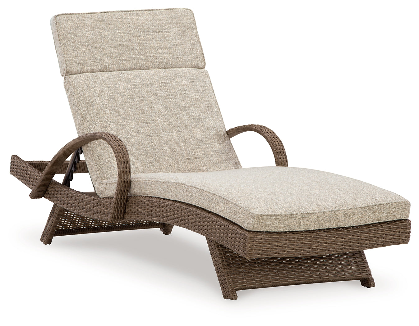 Beachcroft Beige Outdoor Chaise Lounge with Cushion