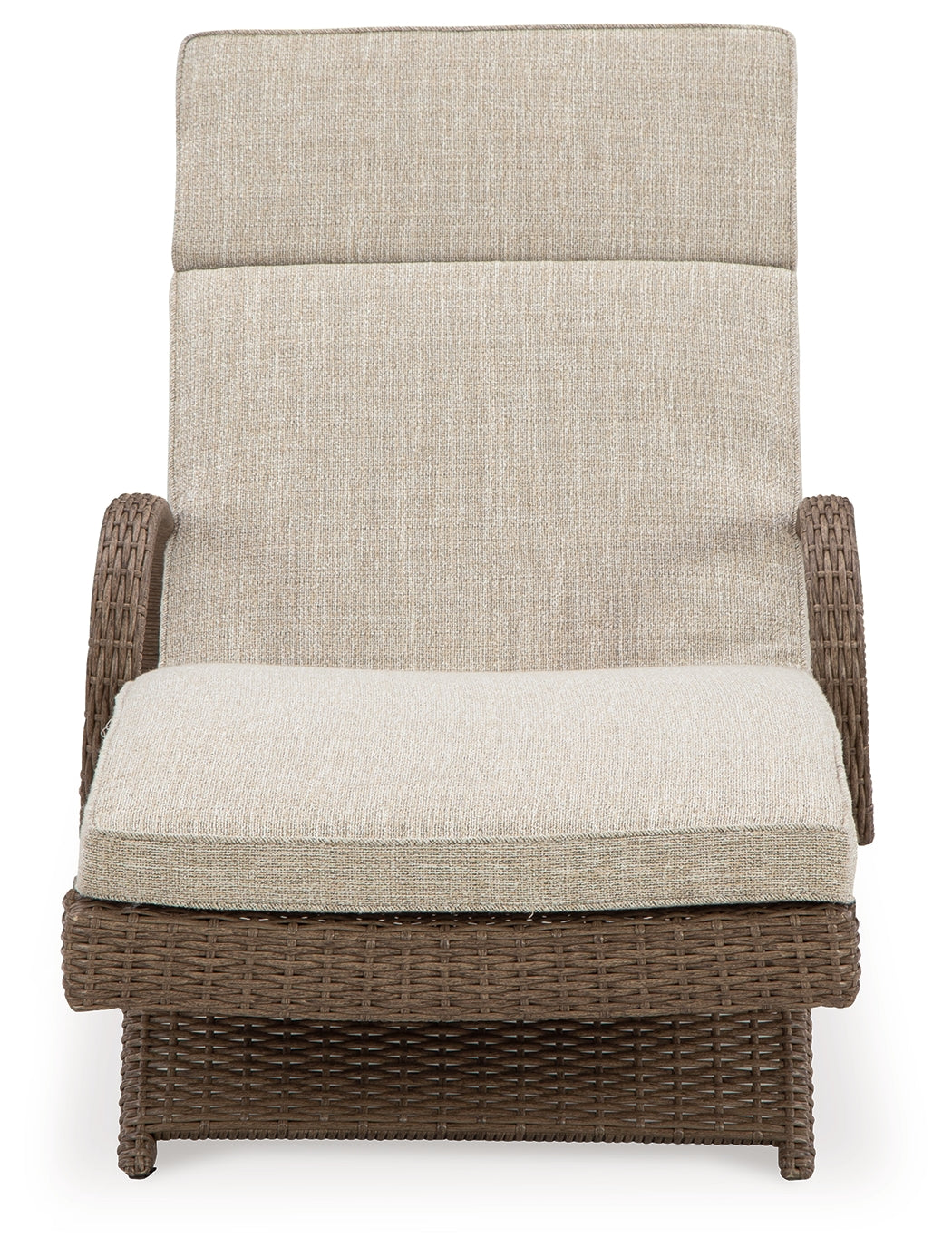 Beachcroft Beige Outdoor Chaise Lounge with Cushion