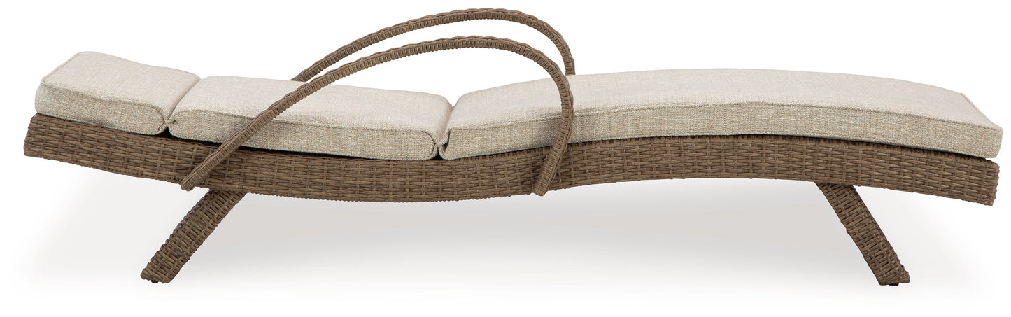 Beachcroft Beige Outdoor Chaise Lounge with Cushion