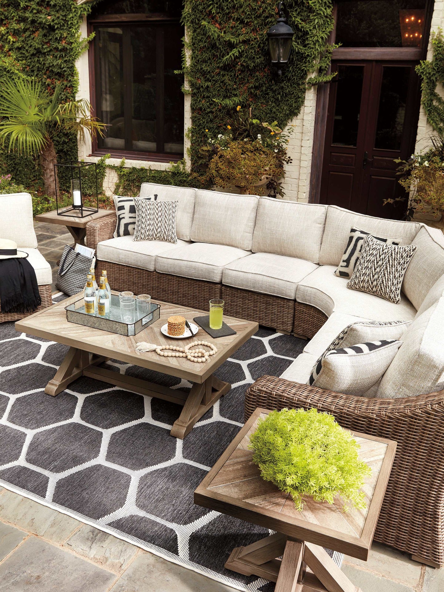 Beachcroft Beige Outdoor Seating Set / 8pc