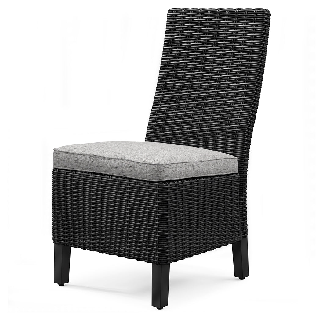 Beachcroft Black/Light Gray Outdoor Side Chair with Cushion (Set of 2)