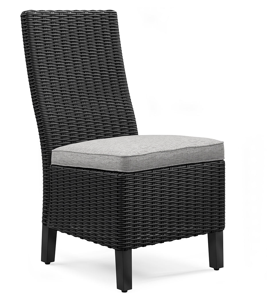 Beachcroft Black/Light Gray Outdoor Side Chair with Cushion (Set of 2)