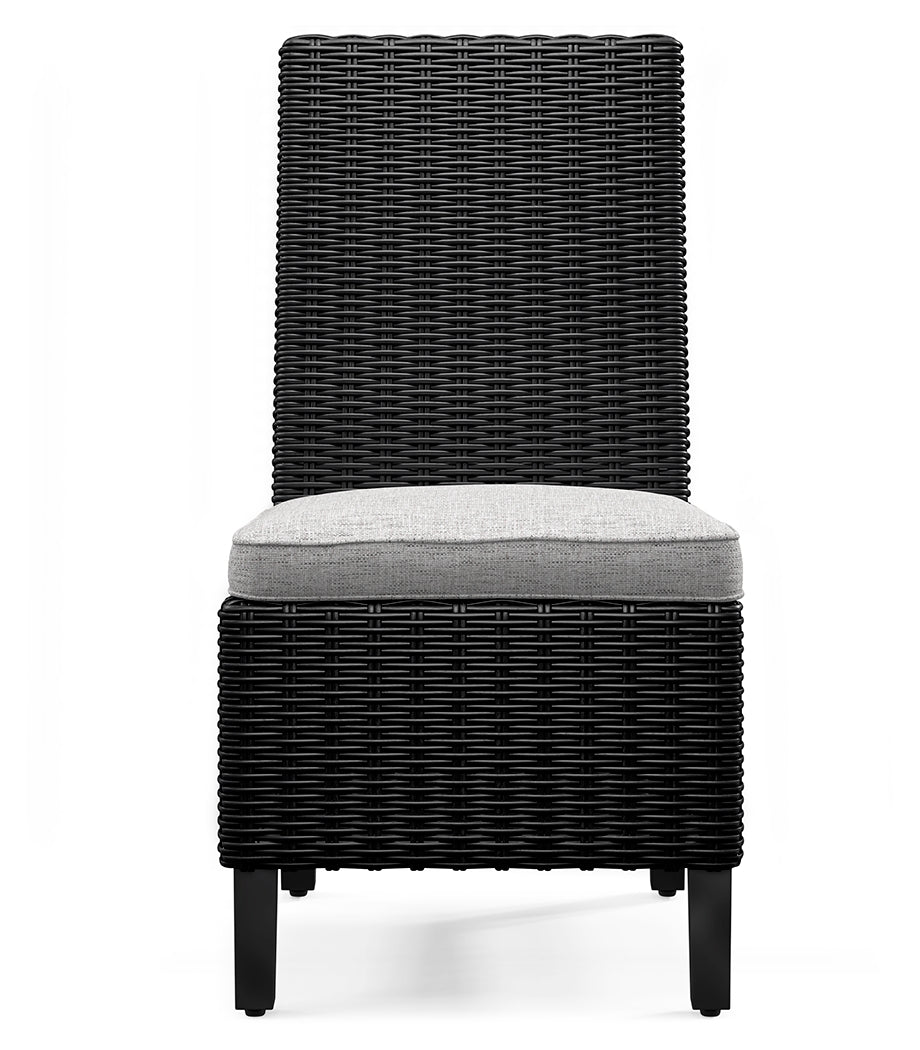 Beachcroft Black/Light Gray Outdoor Side Chair with Cushion (Set of 2)