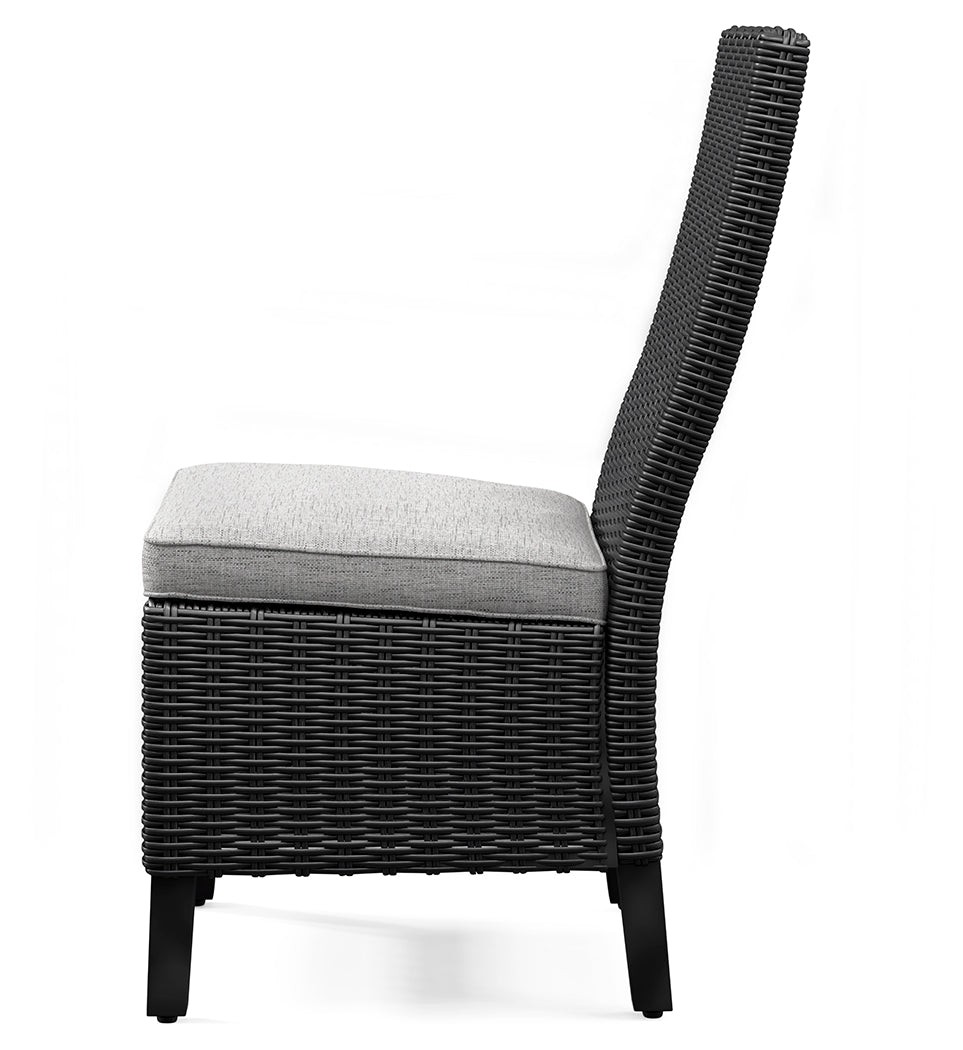 Beachcroft Black/Light Gray Outdoor Side Chair with Cushion (Set of 2)