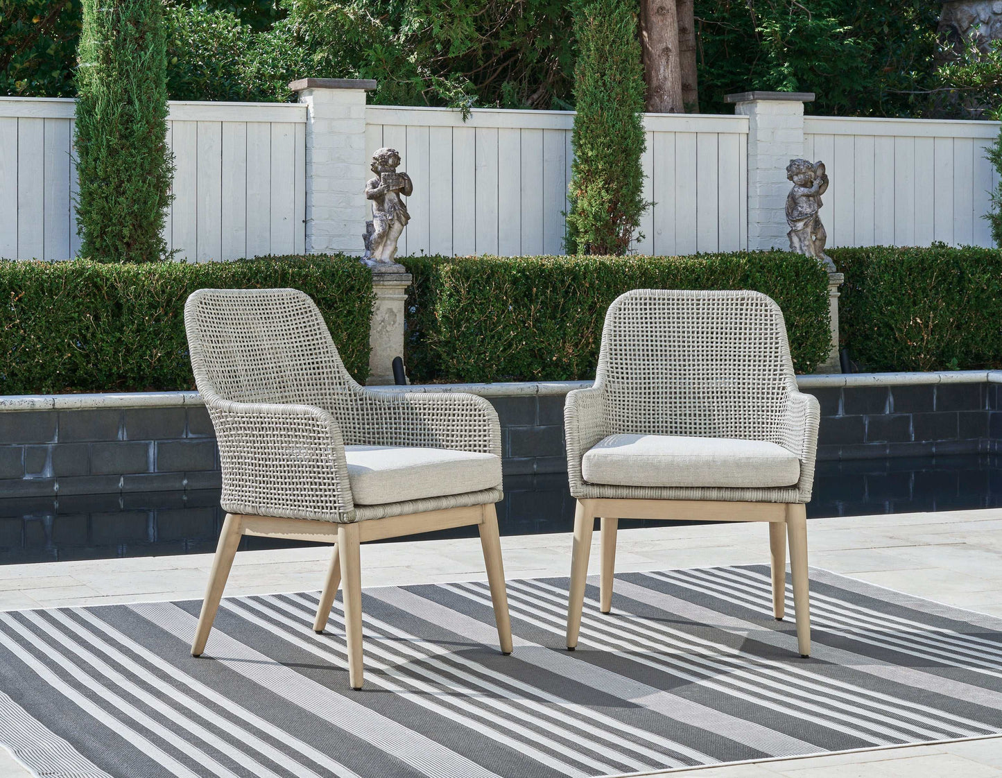 Seton Creek Gray Outdoor Dining Armchair (Set of 2)