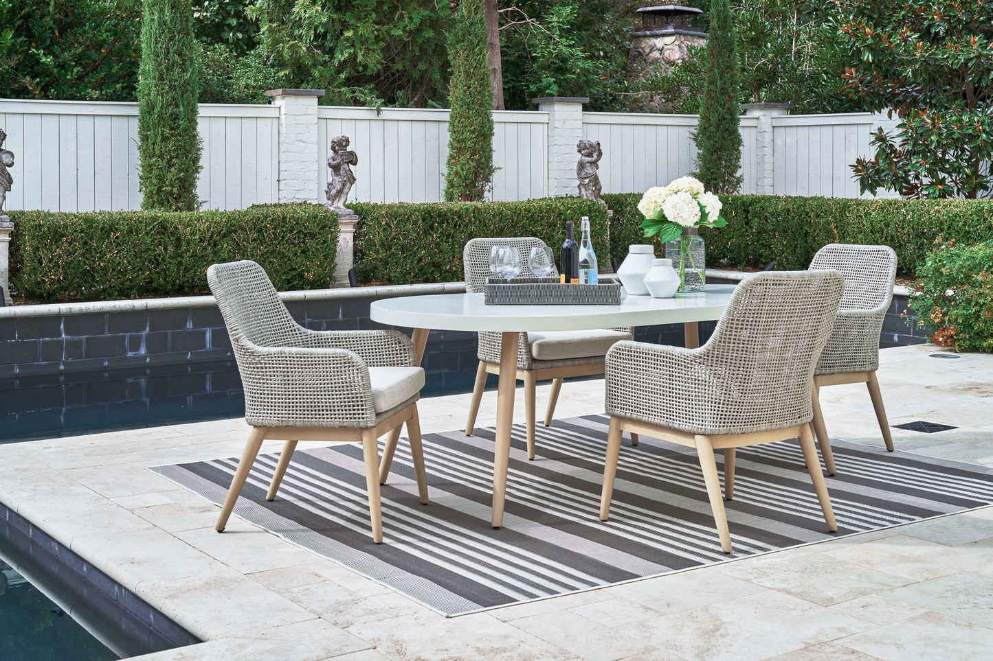 Seton Creek Gray Outdoor Oval Dining Table