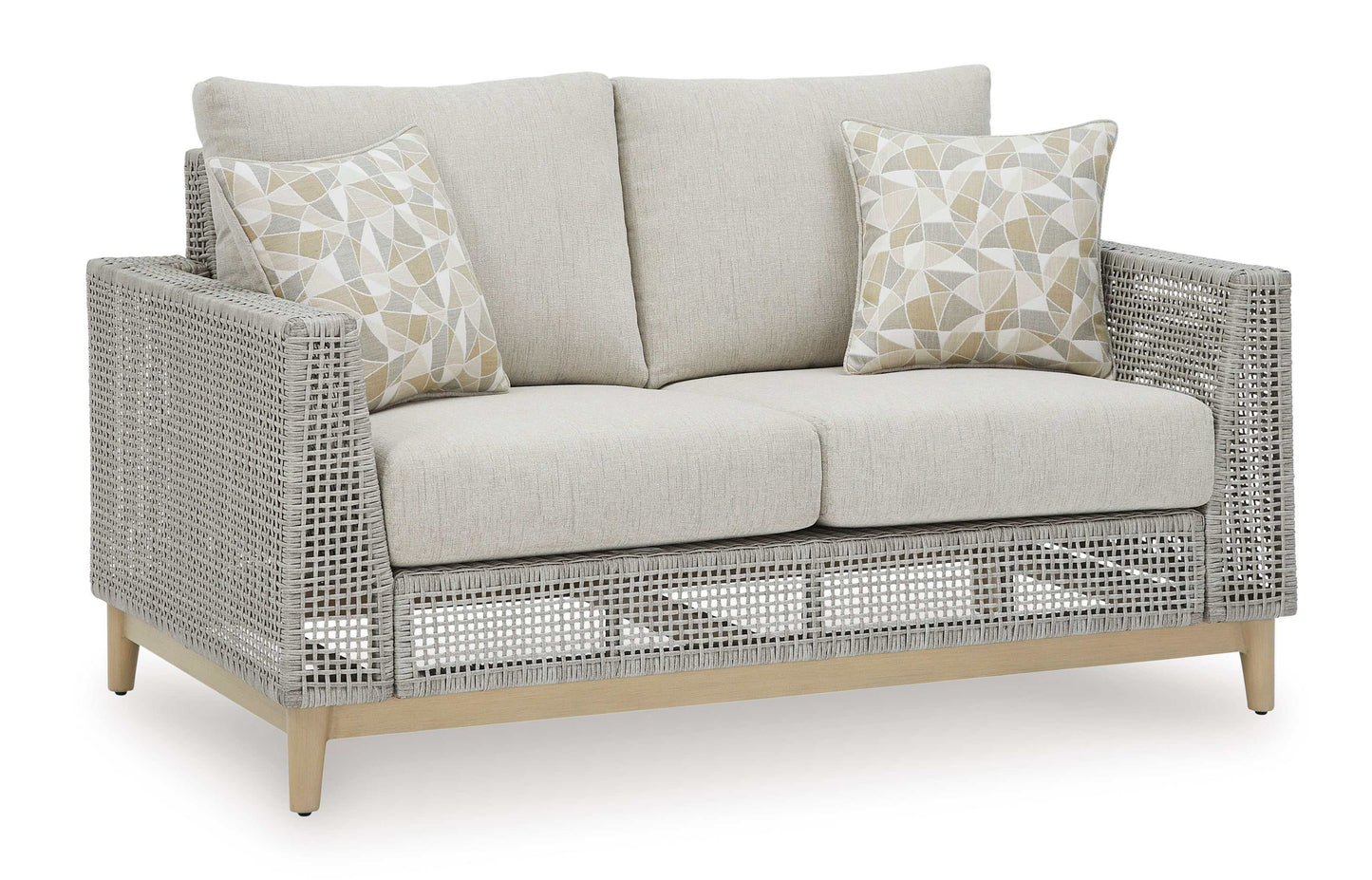 Seton Creek Gray Outdoor Loveseat w/ Cushion