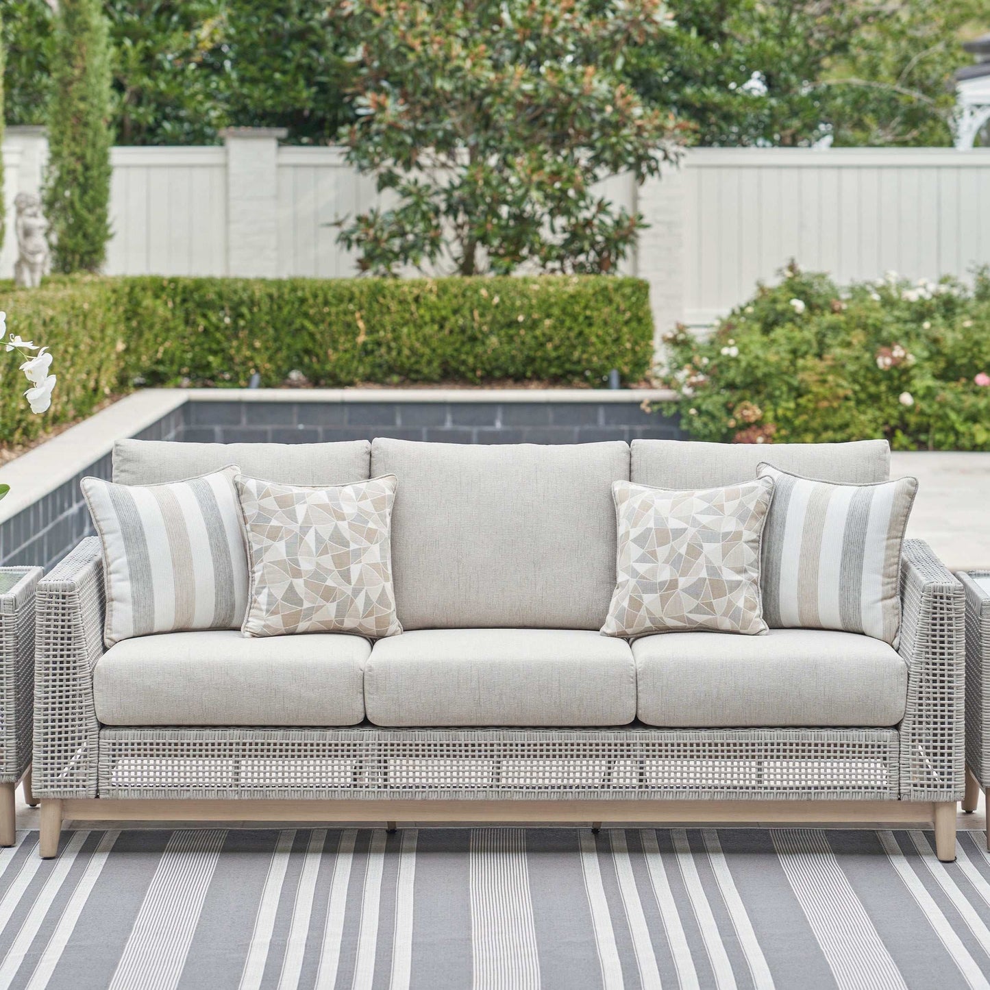 Seton Creek Gray Outdoor Sofa w/ Cushion