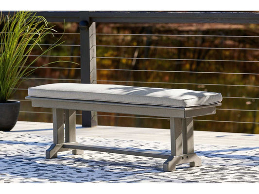 Visola Gray Outdoor Bench w/ Cushion