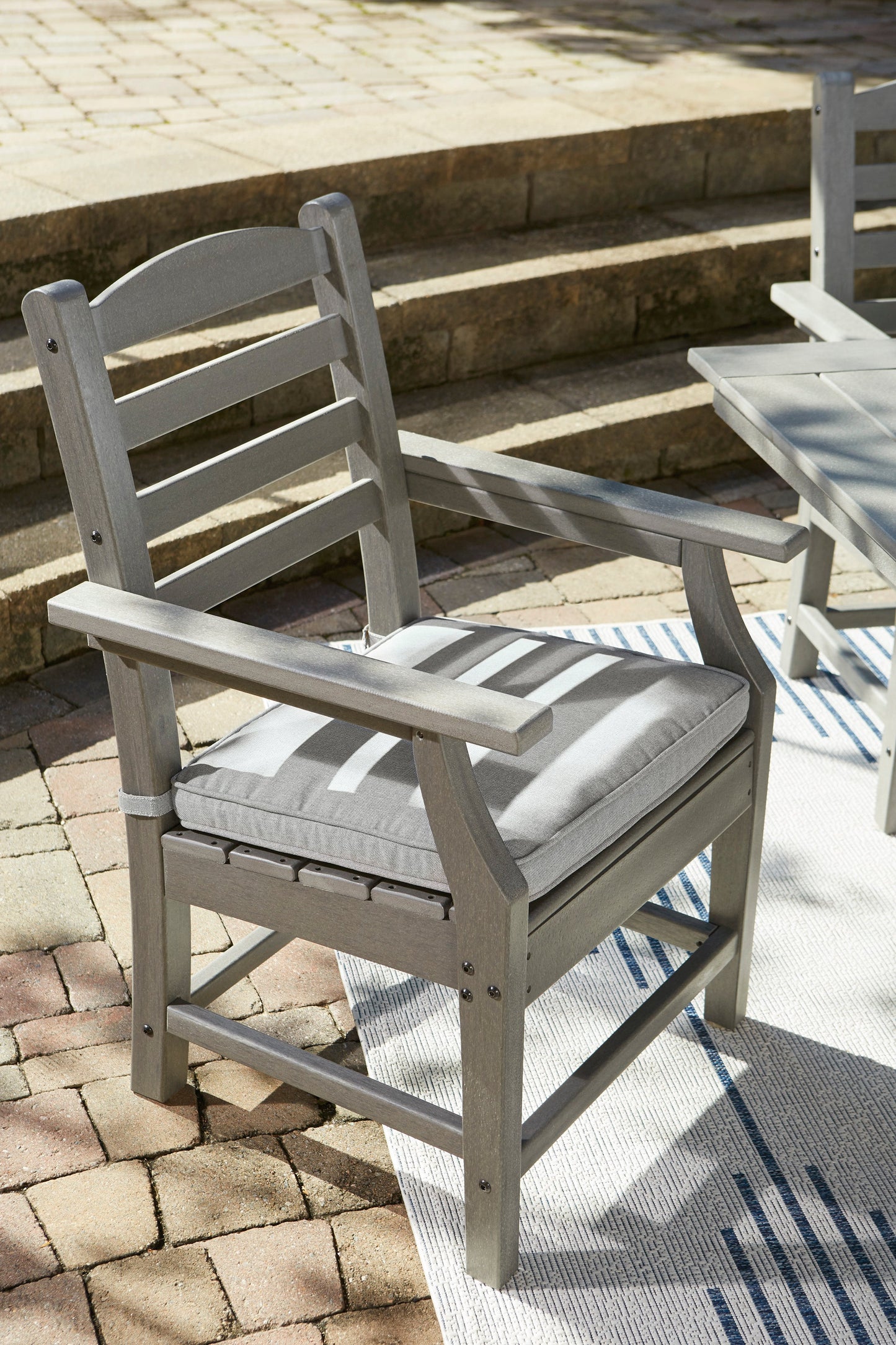 Visola Gray Outdoor Arm Chair w/ Cushion (Set of 2)