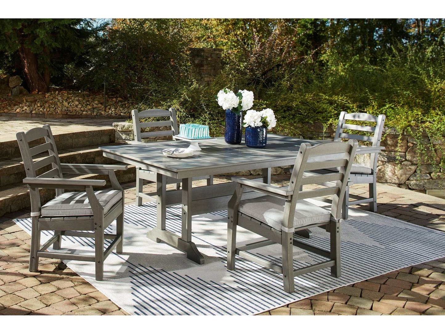 Visola Gray Outdoor Dining Set / 5pc