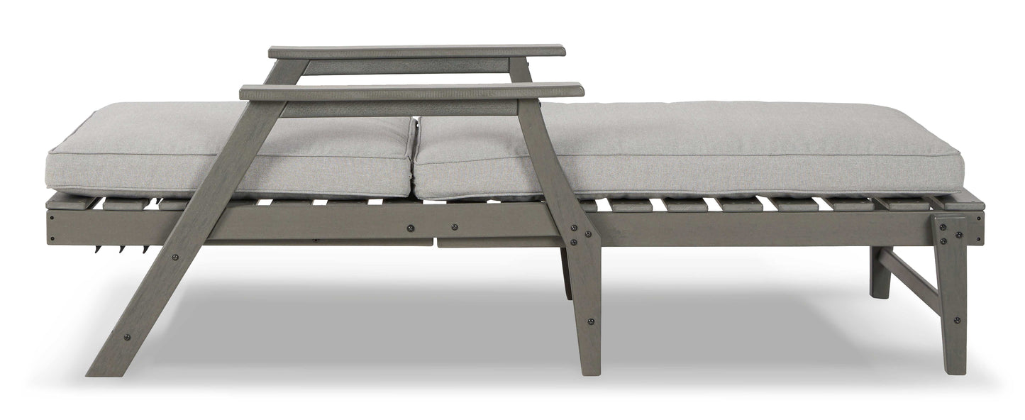 Visola Gray Outdoor Chaise Lounge w/ Cushion